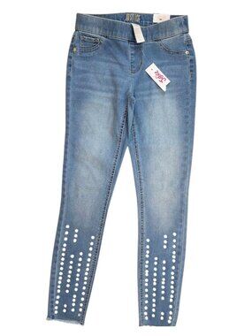 JUSTICE Embellished Mid Rise Pull-On Jean Leggings - Girl's 12 Slim